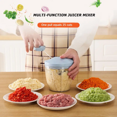 Hand Pulled Multipurpose Chopper & Cutter | Rope Pulled Chopper Multifunctional Meat Grinder,