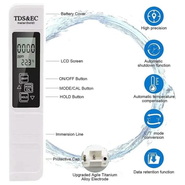 Tds Meter Digital Lcd Pen Tester | Water Quality Monitor